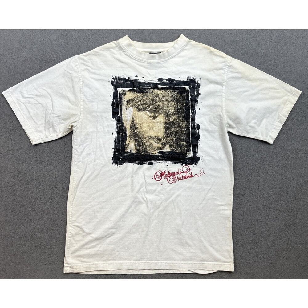 Makaveli Branded Tupac White Shortsleeved Size L Hip Hop T-Shirt Tee Rap